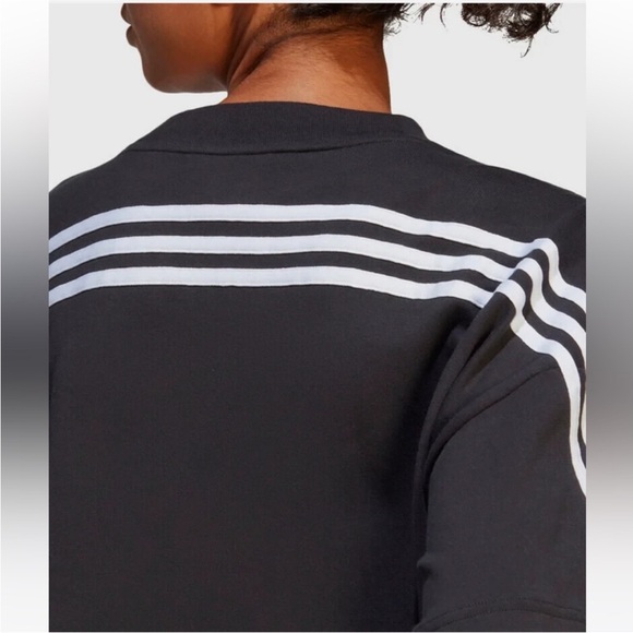 Adidas Future Icons 3-Stripes Short Sleeve Crop Tee Black XS NEW WITH TAGS - Picture 1 of 11
